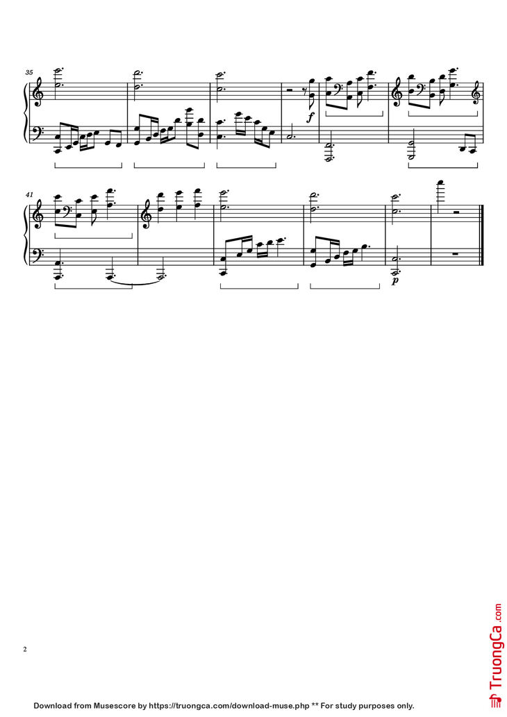 Page 2 of the piano sheet music PDF Piano - Can