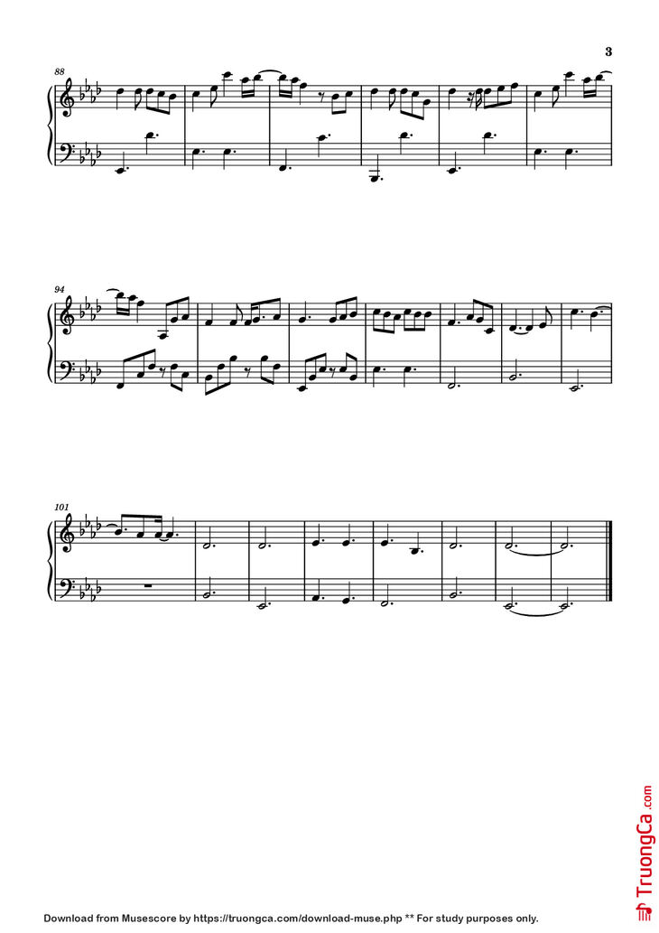 Page 3 of the piano sheet music PDF Piano - Glimpse of us Piano by Wesley Steenbergen