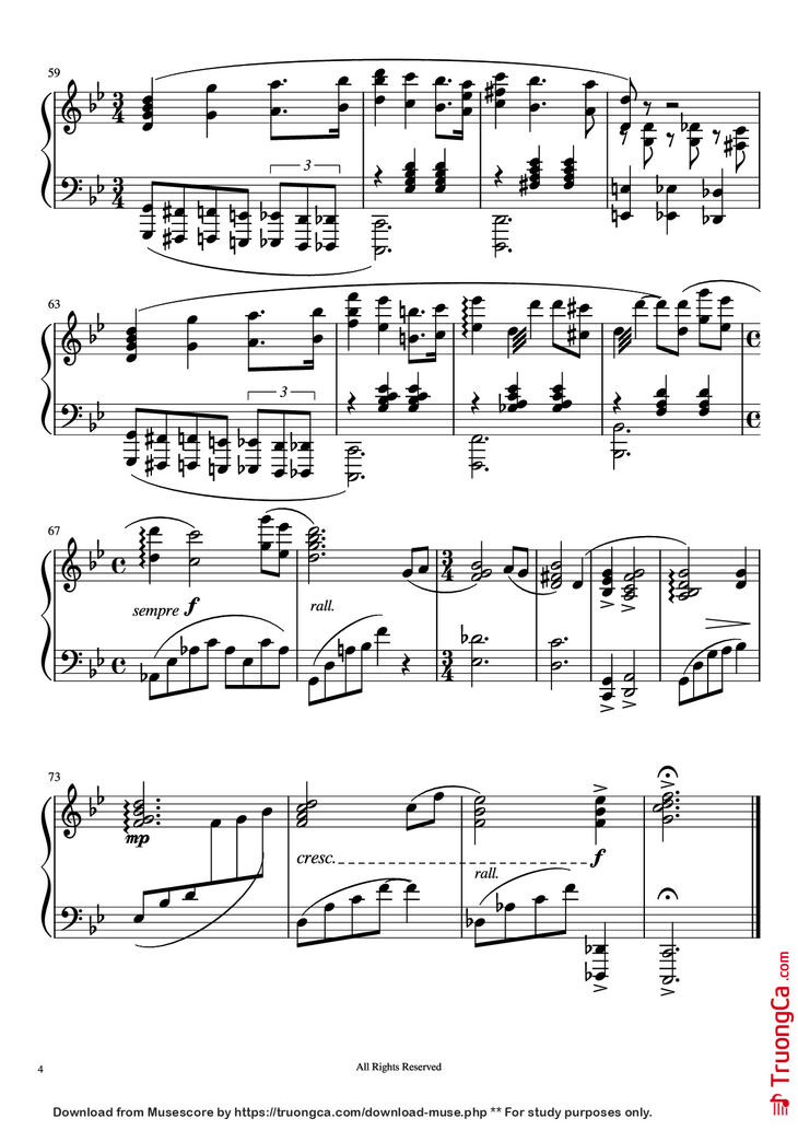 Page 4 of the piano sheet music PDF Piano - Hana Bi Piano by Joe Hisaishi