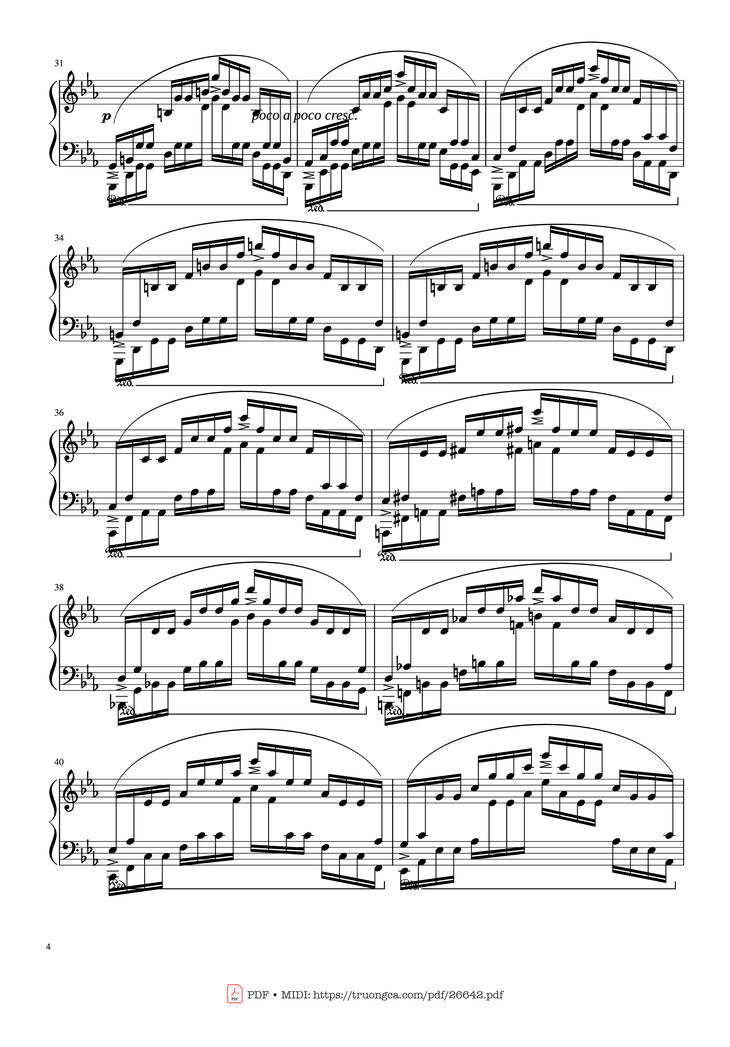 Page 4 of the piano sheet music PDF - Etude in C Minor Piano by Chopin