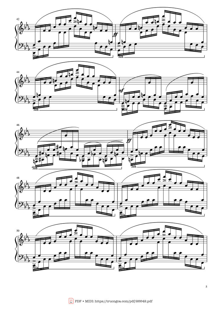 Page 5 of the piano sheet music PDF - Etude in C Minor Piano by Chopin