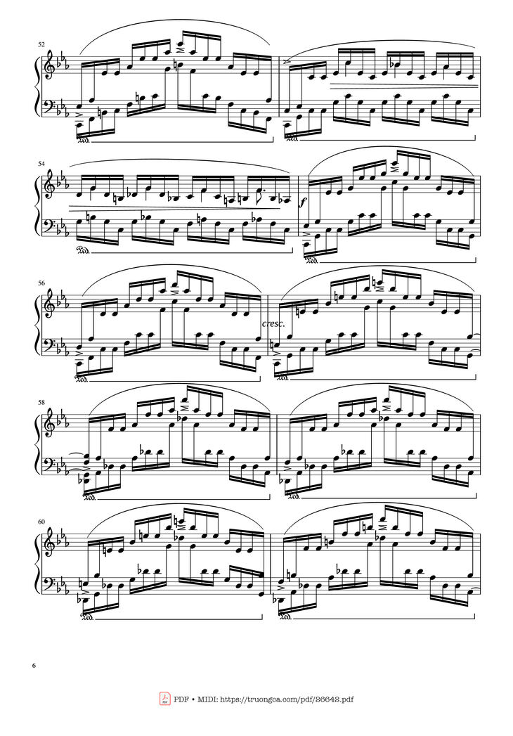 Page 6 of the piano sheet music PDF - Etude in C Minor Piano by Chopin
