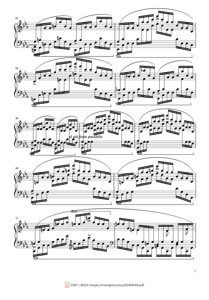 Page 7 of the piano sheet music PDF - Etude in C Minor Piano by Chopin