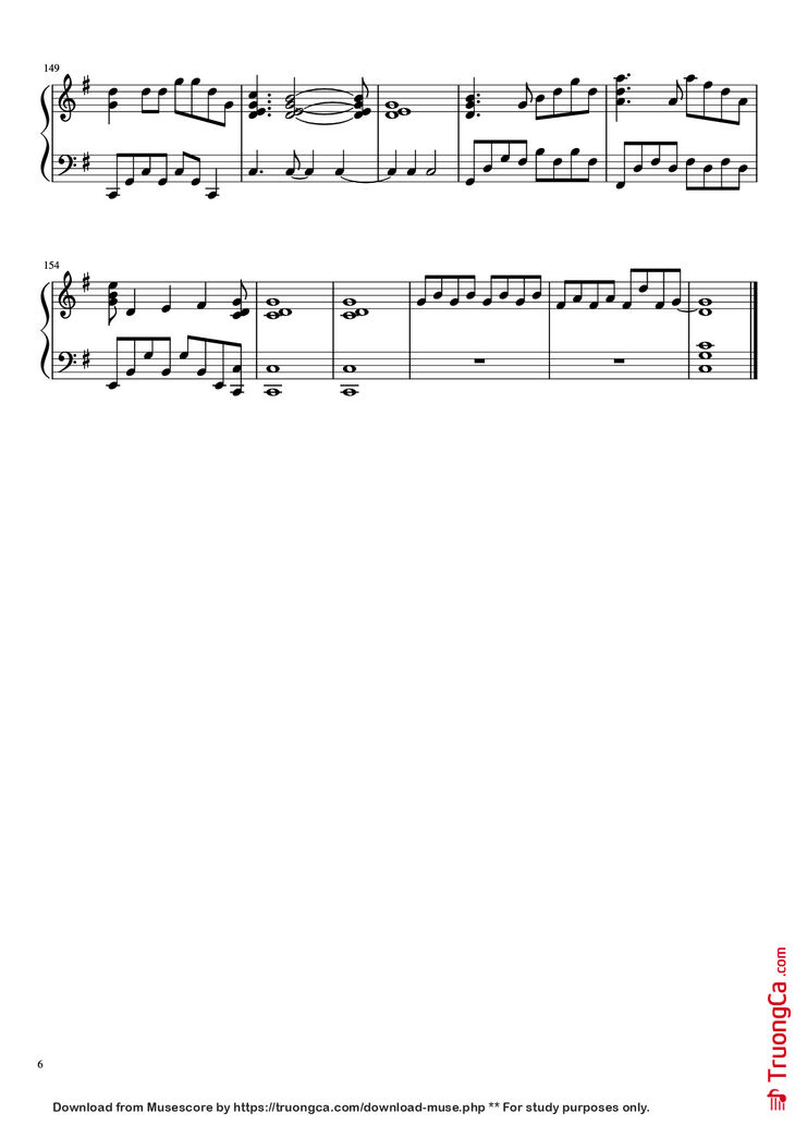 Page 6 of the piano sheet music PDF Piano - A Million Dream Piano by Undefined