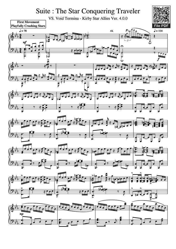 Page 1 of the piano sheet music PDF Piano - Suite : The Star Conquering Traveler Piano by Undefined