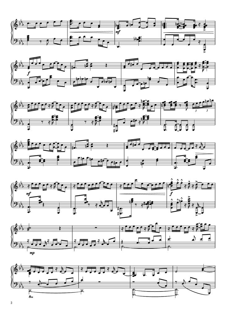 Page 2 of the piano sheet music PDF Piano - Suite : The Star Conquering Traveler Piano by Undefined