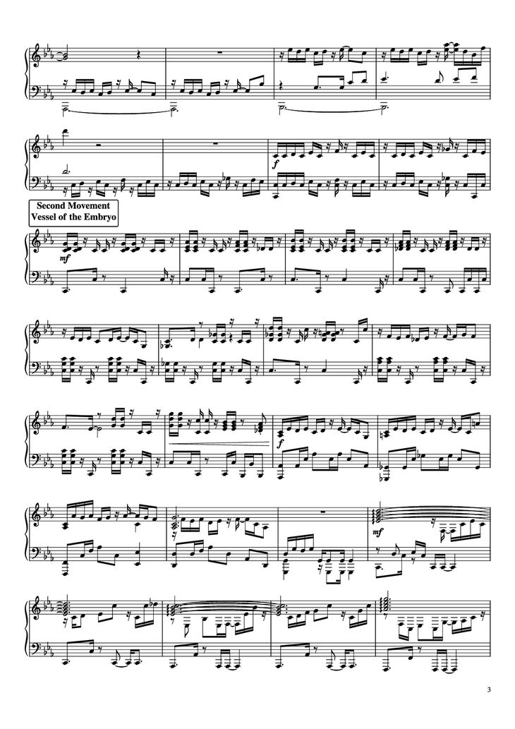Page 3 of the piano sheet music PDF Piano - Suite : The Star Conquering Traveler Piano by Undefined