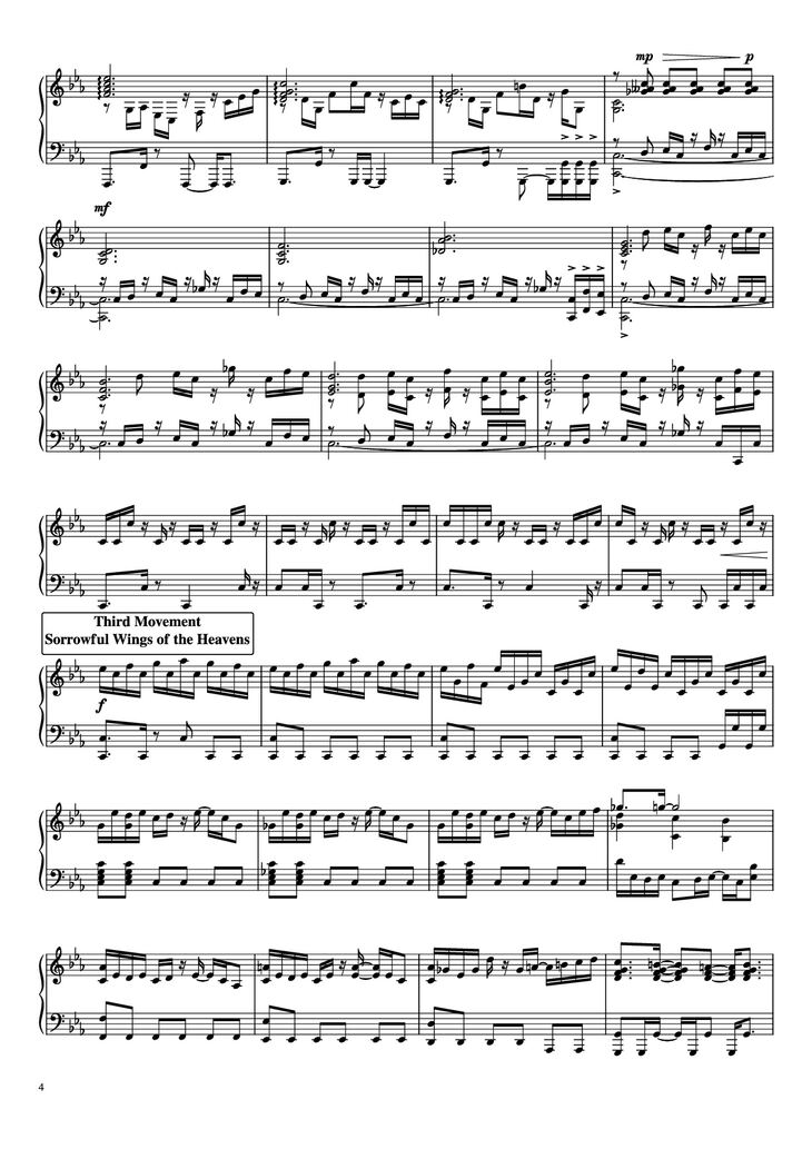 Page 4 of the piano sheet music PDF Piano - Suite : The Star Conquering Traveler Piano by Undefined