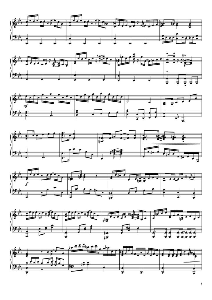 Page 5 of the piano sheet music PDF Piano - Suite : The Star Conquering Traveler Piano by Undefined