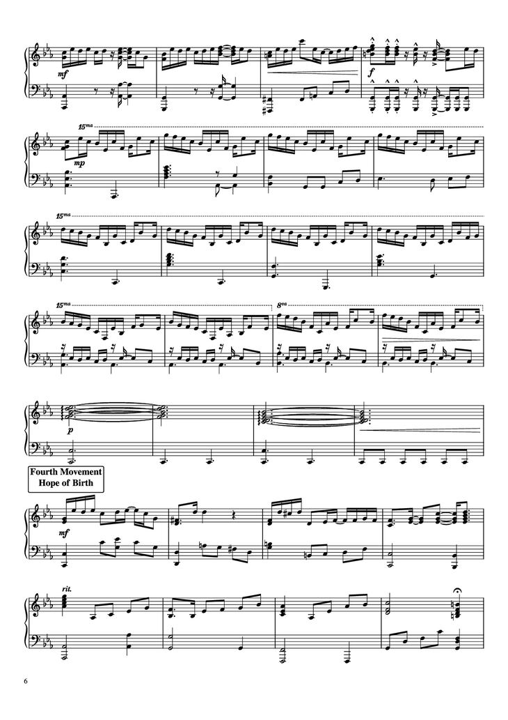 Page 6 of the piano sheet music PDF Piano - Suite : The Star Conquering Traveler Piano by Undefined