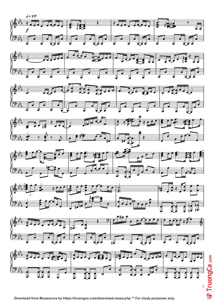 Page 7 of the piano sheet music PDF Piano - Suite : The Star Conquering Traveler Piano by Undefined