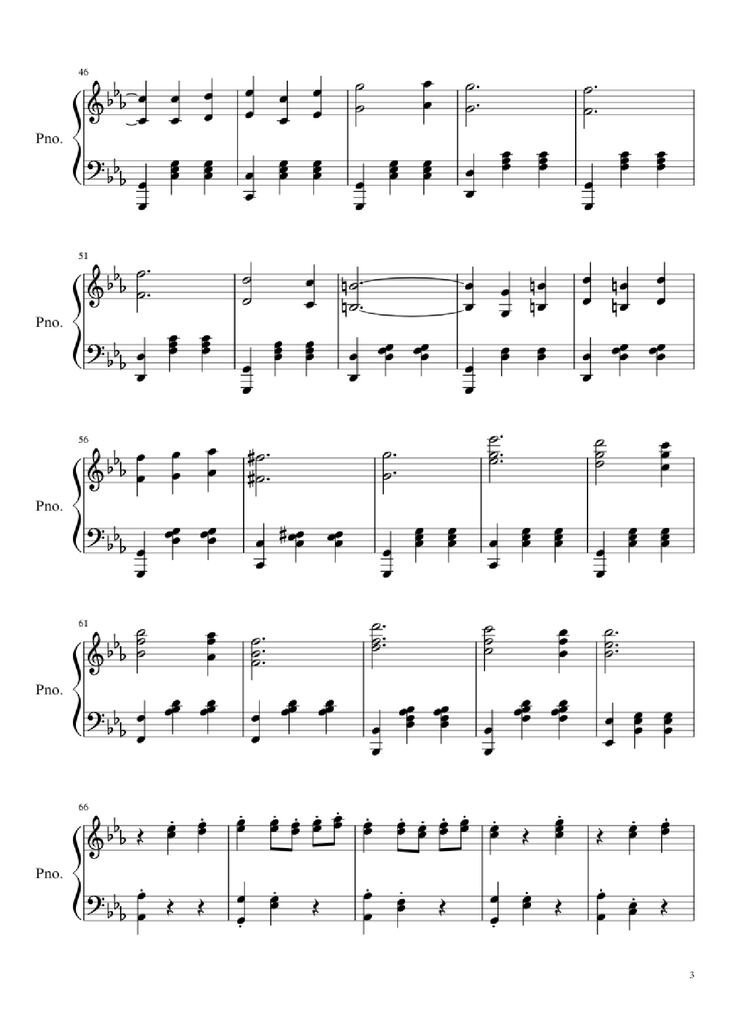 Page 3 of the piano sheet music PDF - Waltz No. 2 Shostakovich Piano by Composed by Dmitri Shostakovich Transcribed by Andrea Tam