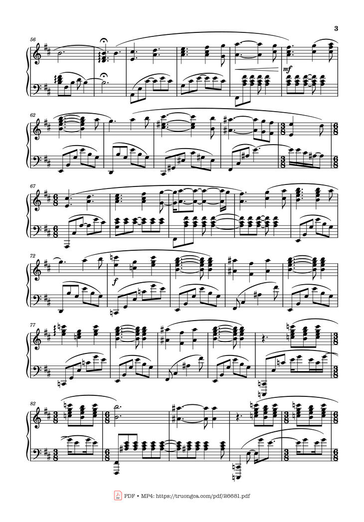Page 3 of the piano sheet music PDF Piano - Swan Lake Piano by Pyotr Ilyich Tchaikovsky