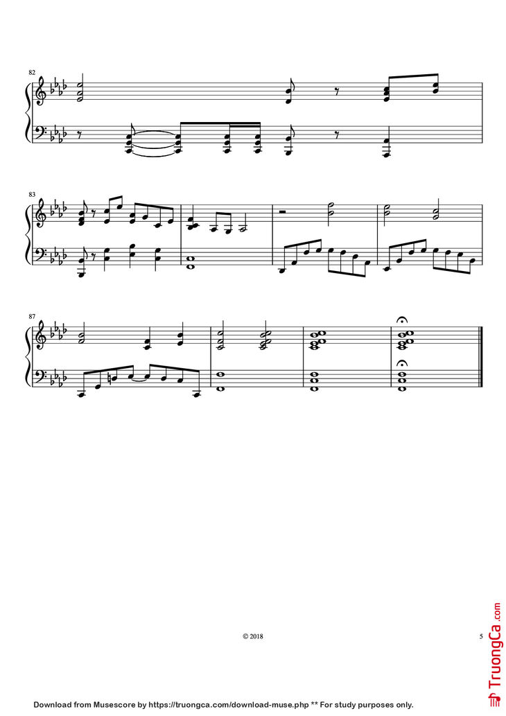 Page 5 of the piano sheet music PDF Piano - The Legend of Ashitaka Piano by Joe Hisaishi Arr. by Parker Winters