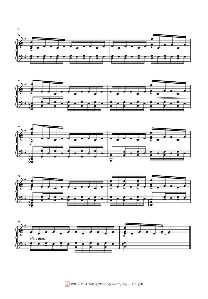 Page 2 of the piano sheet music PDF Piano - Can You Hear the Music Piano by Ludwig Goransson