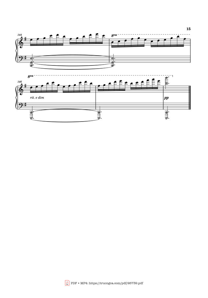 Page 15 of the piano sheet music PDF Piano - Can You Hear the Music Piano by Ludwig Goransson