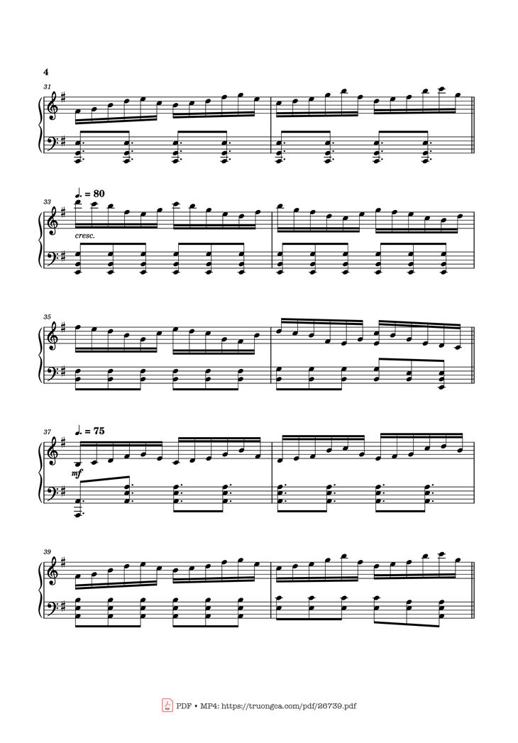 Page 4 of the piano sheet music PDF Piano - Can You Hear the Music Piano by Ludwig Goransson