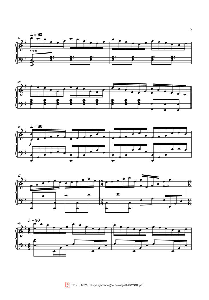 Page 5 of the piano sheet music PDF Piano - Can You Hear the Music Piano by Ludwig Goransson