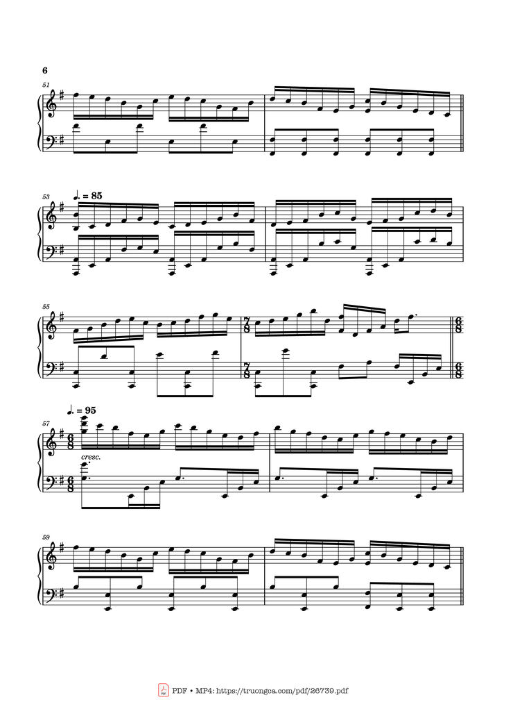 Page 6 of the piano sheet music PDF Piano - Can You Hear the Music Piano by Ludwig Goransson