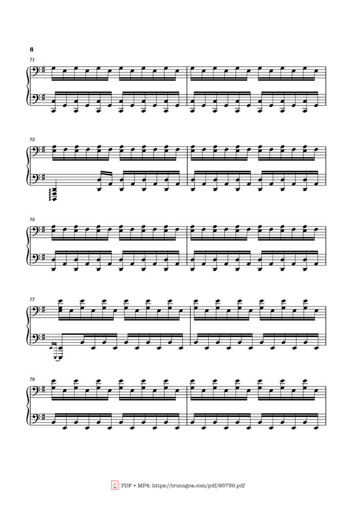 Page 8 of the piano sheet music PDF Piano - Can You Hear the Music Piano by Ludwig Goransson