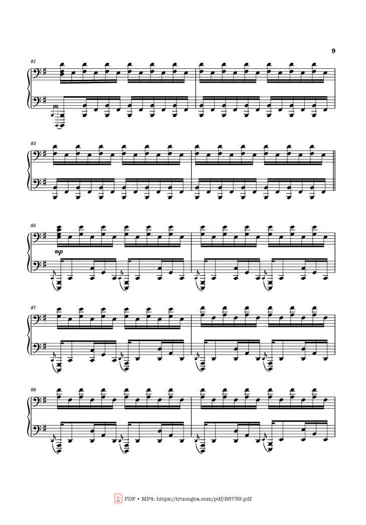 Page 9 of the piano sheet music PDF Piano - Can You Hear the Music Piano by Ludwig Goransson