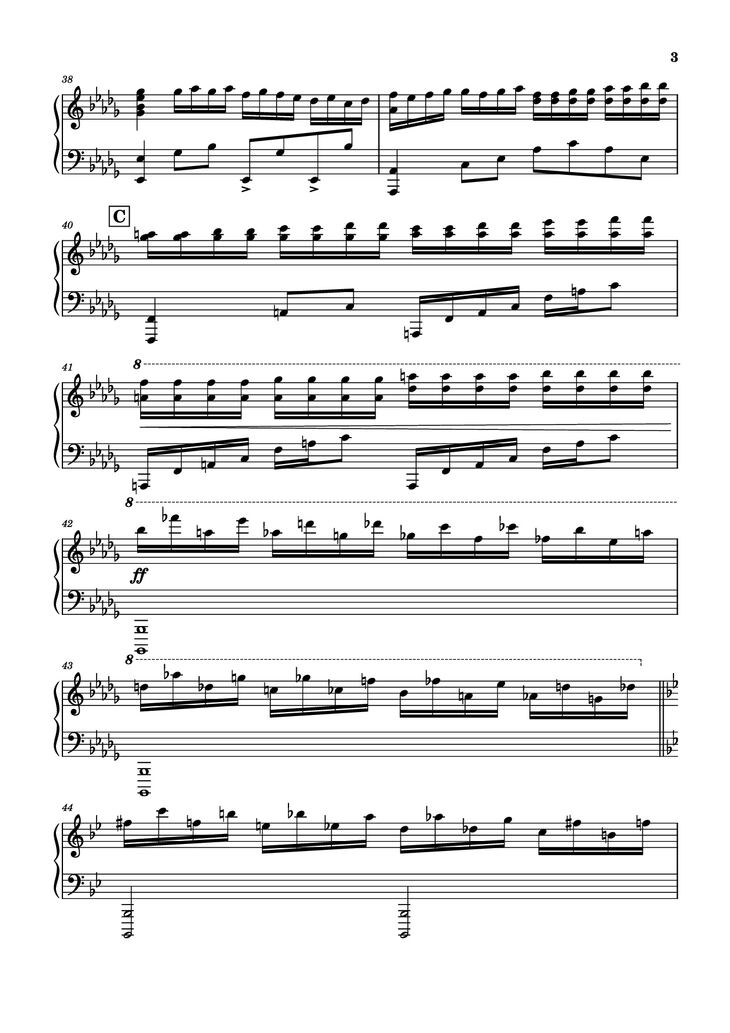 Page 3 of the piano sheet music PDF Piano - Prologue: Lycoris Radiata Piano by Spikes