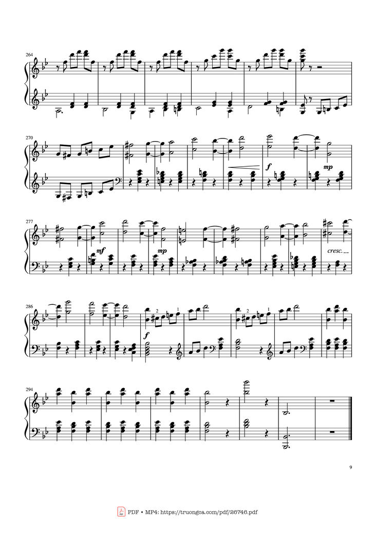 Page 9 of the piano sheet music PDF Piano - Tchaikovsky Waltz from "The Sleeping Beauty" Piano by Pyotr Ilyich Tchaikovsky