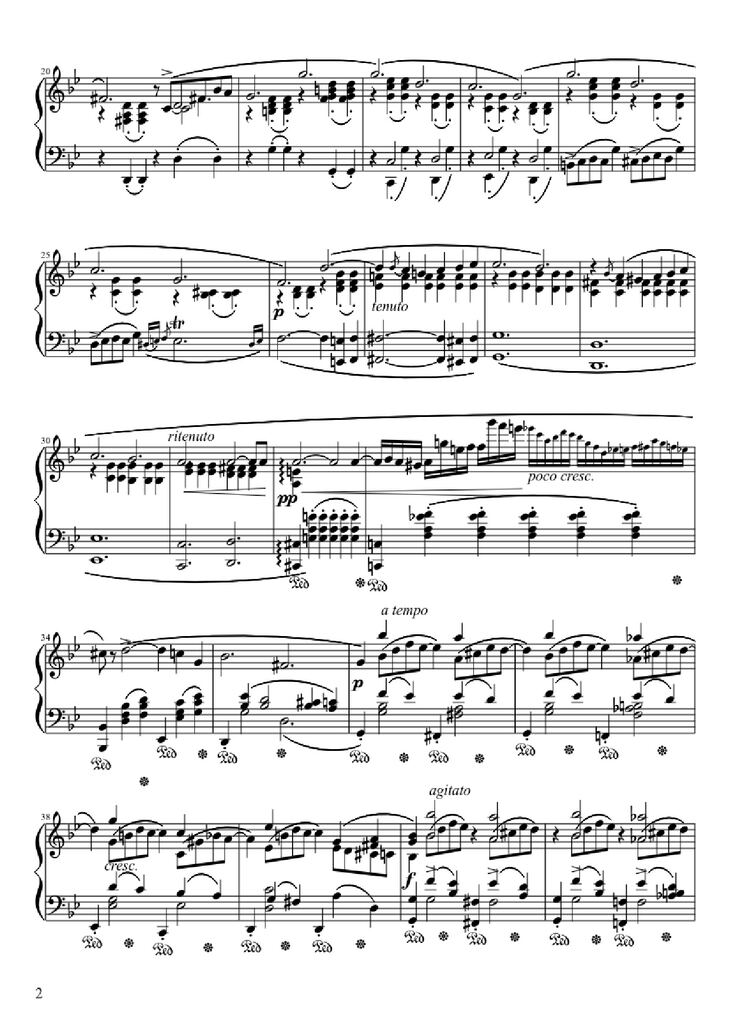 Page 2 of the piano sheet music PDF - Ballade No. 1 in G Minor Piano by Frédéric François Chopin