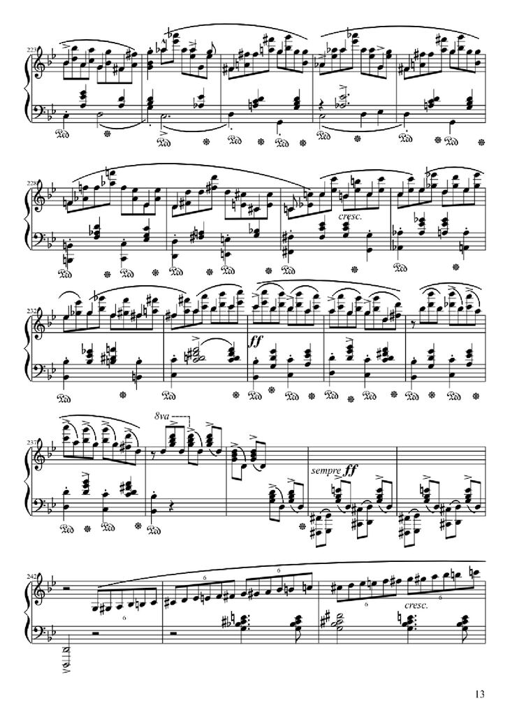 Page 13 of the piano sheet music PDF - Ballade No. 1 in G Minor Piano by Frédéric François Chopin
