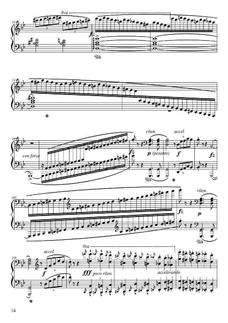 Page 14 of the piano sheet music PDF - Ballade No. 1 in G Minor Piano by Frédéric François Chopin