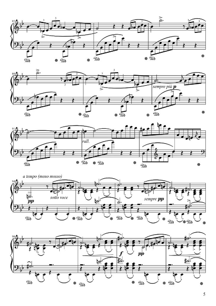 Page 5 of the piano sheet music PDF - Ballade No. 1 in G Minor Piano by Frédéric François Chopin
