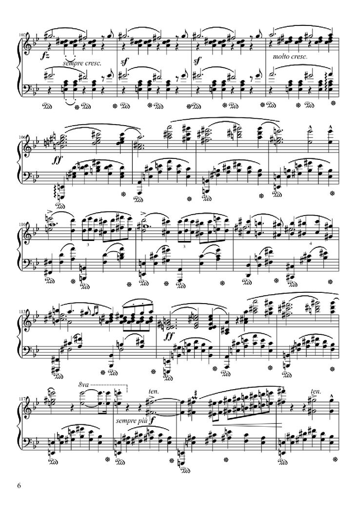 Page 6 of the piano sheet music PDF - Ballade No. 1 in G Minor Piano by Frédéric François Chopin