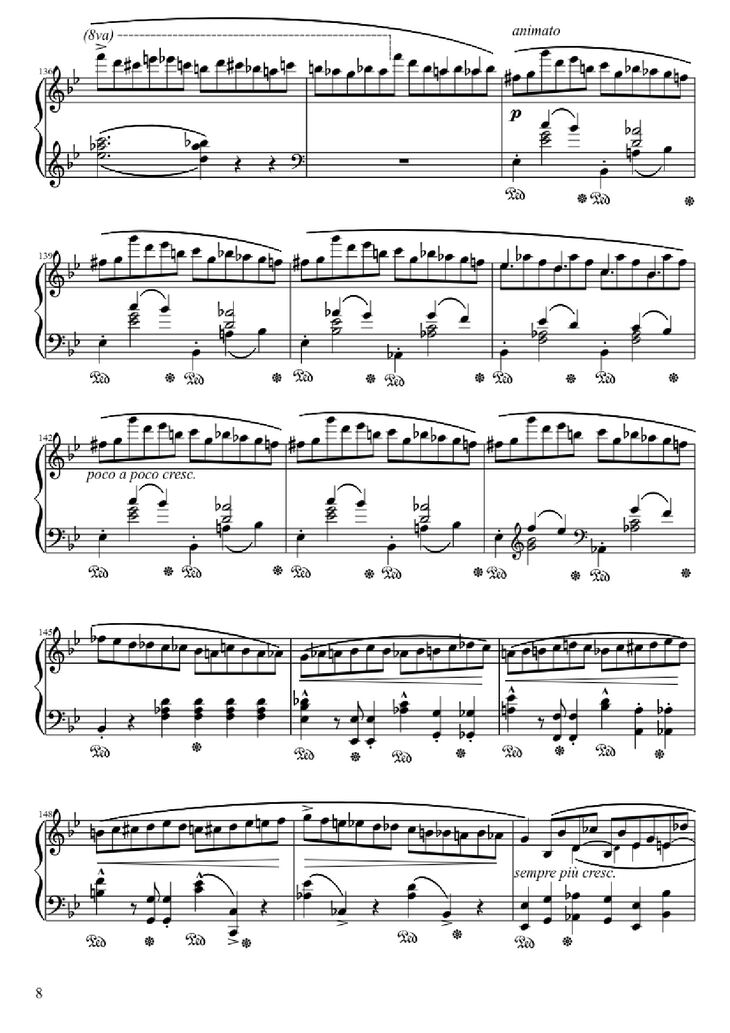 Page 8 of the piano sheet music PDF - Ballade No. 1 in G Minor Piano by Frédéric François Chopin