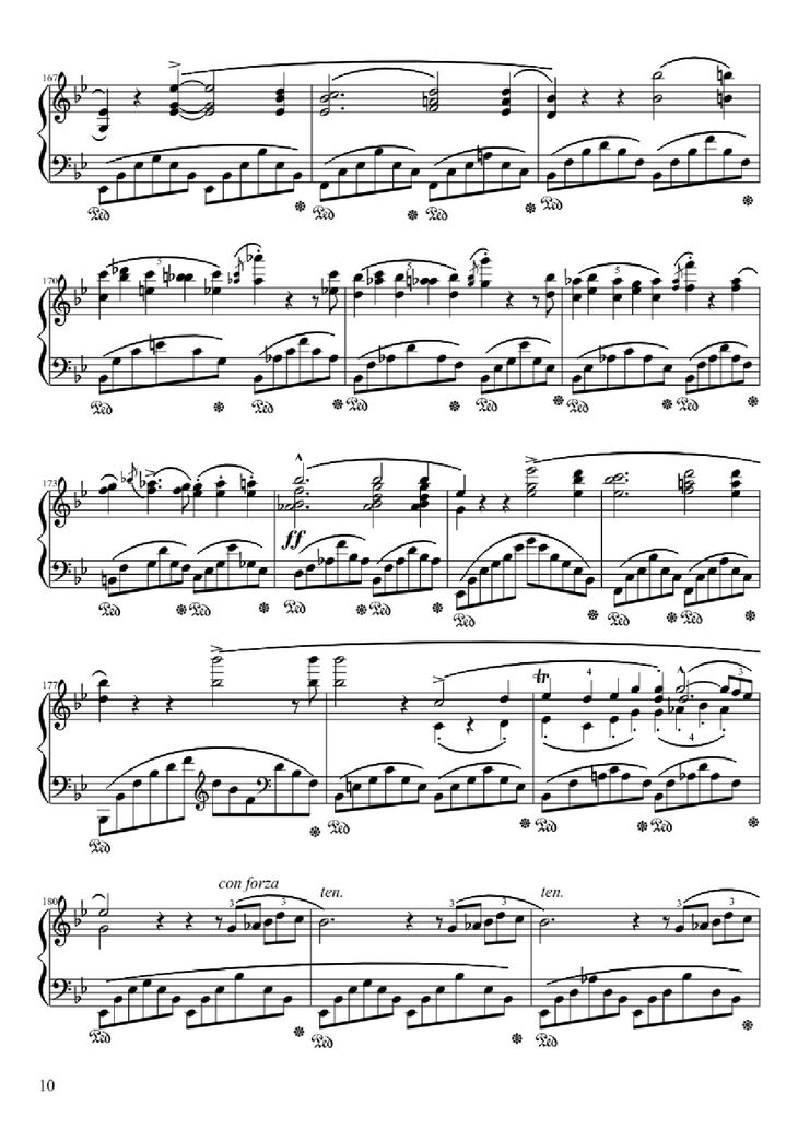 Page 10 of the piano sheet music PDF - Ballade No. 1 in G Minor Piano by Frédéric François Chopin
