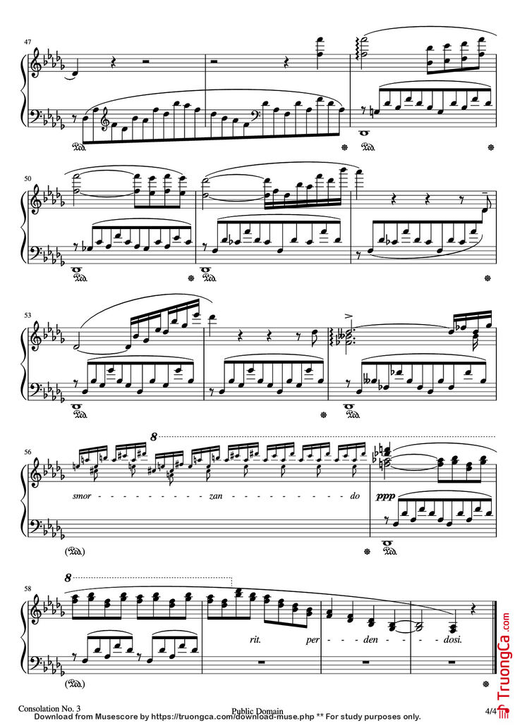 Page 4 of the piano sheet music PDF - Consolations Piano by Franz Liszt