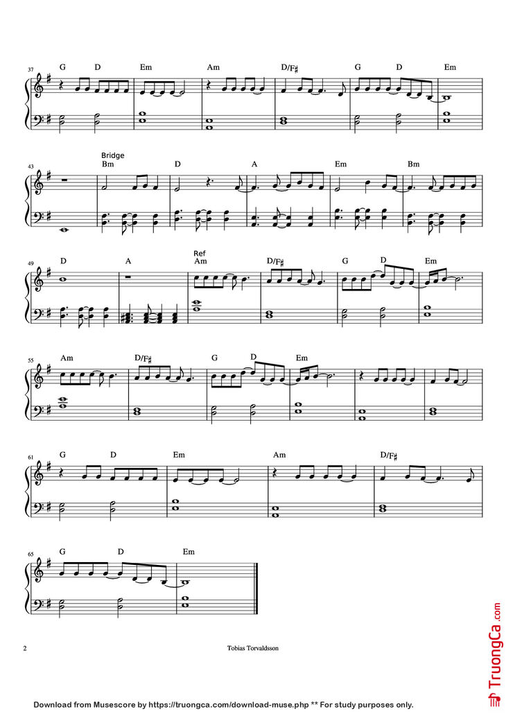 Page 2 of the piano sheet music PDF Piano - Shallow (A star is born) Piano by Lady Gaga, Bradley Cooper