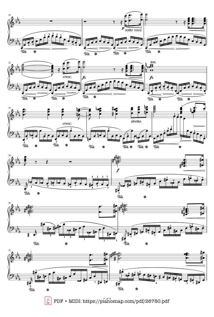 Page 2 of the piano sheet music PDF Piano - Etude Op.10 No.12 Revolutionary by Frederic Francois Chopin