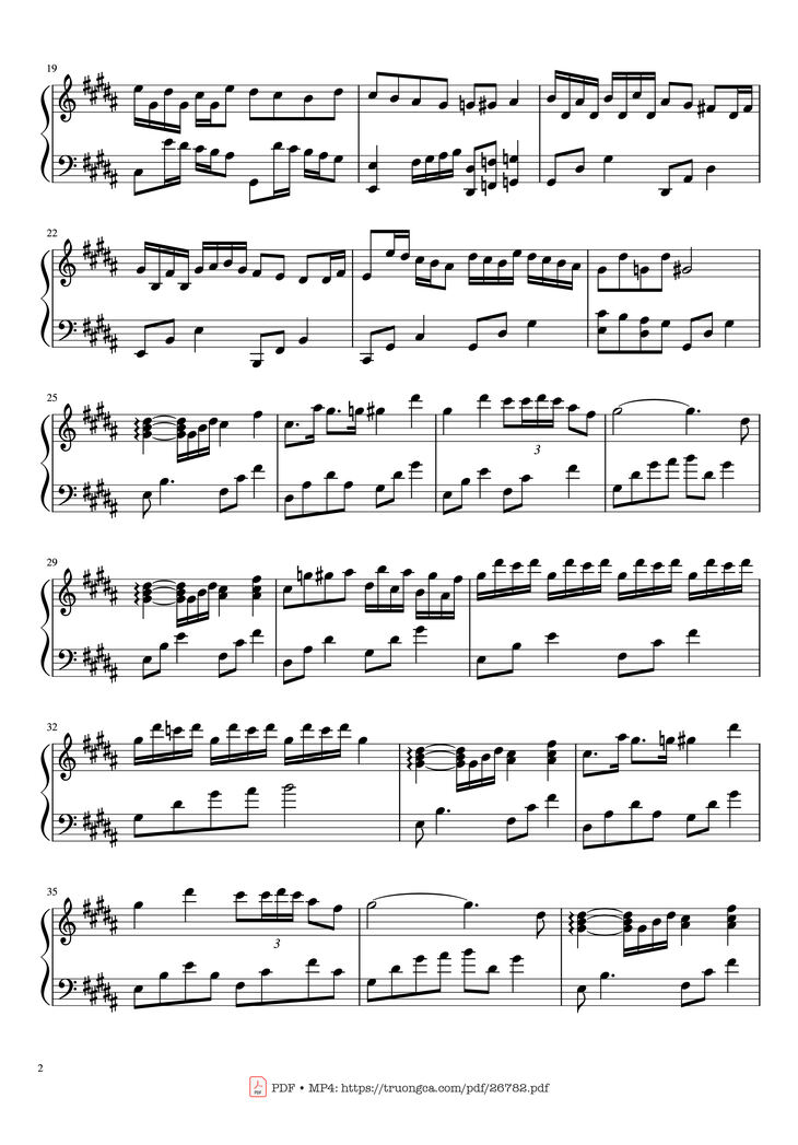 Page 2 of the piano sheet music PDF Piano - Flower Dance Piano by Composed by DJ Okawari