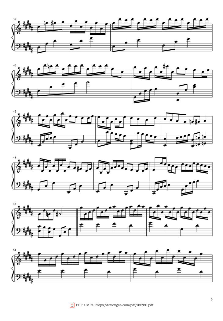 Page 3 of the piano sheet music PDF Piano - Flower Dance Piano by Composed by DJ Okawari