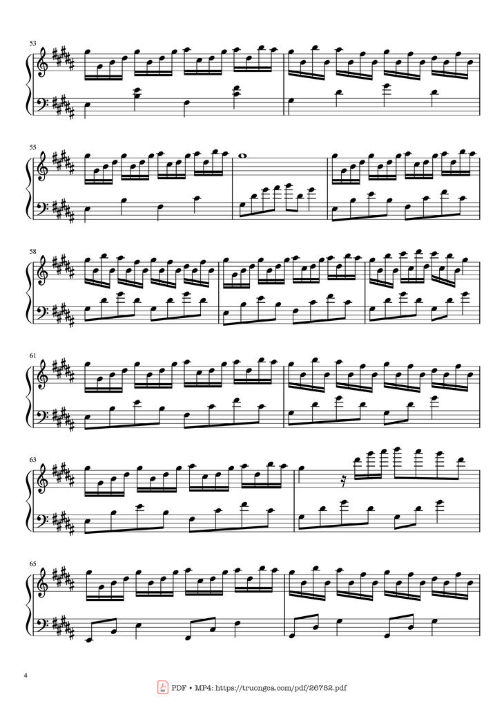 Page 4 of the piano sheet music PDF Piano - Flower Dance Piano by Composed by DJ Okawari