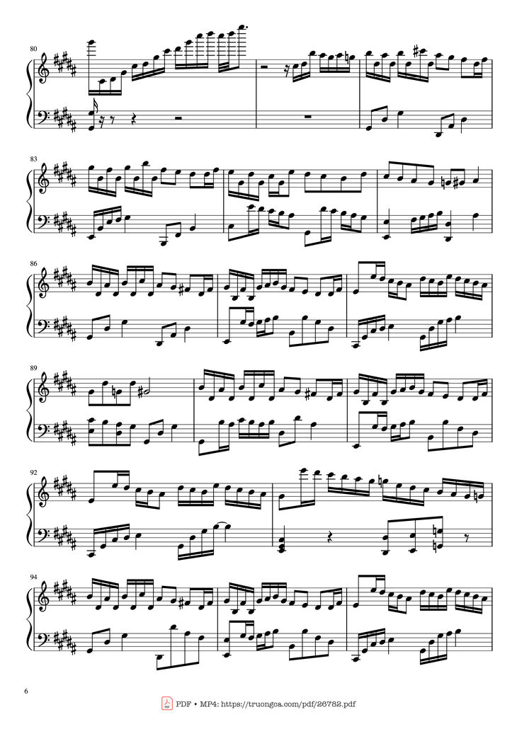 Page 6 of the piano sheet music PDF Piano - Flower Dance Piano by Composed by DJ Okawari