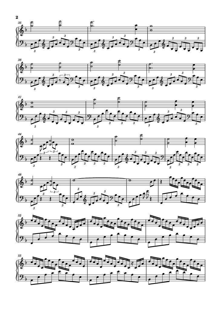 Page 2 of the piano sheet music PDF Piano - The Last Samurai Piano by Hans Zimmer