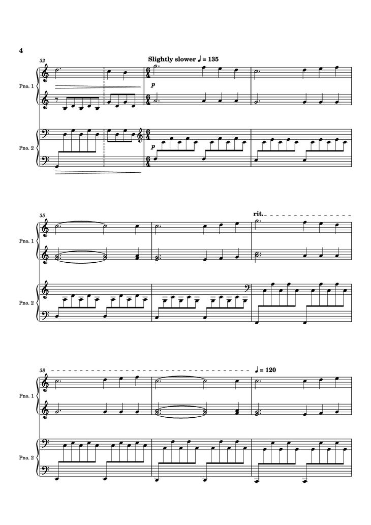 Page 4 of the piano sheet music PDF Piano - Time is Tearing Us Apart Piano by Kyle Patrick Naval