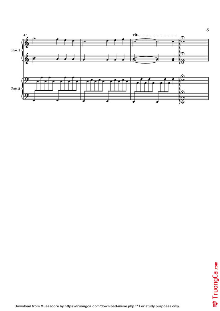 Page 5 of the piano sheet music PDF Piano - Time is Tearing Us Apart Piano by Kyle Patrick Naval