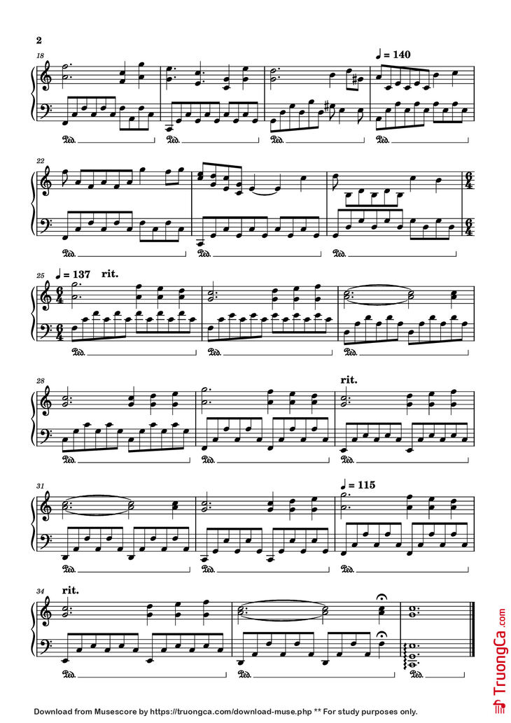 Page 2 of the piano sheet music PDF Piano - Time is Tearing Us Apart Piano by Composed by : Kyle Patrick Naval