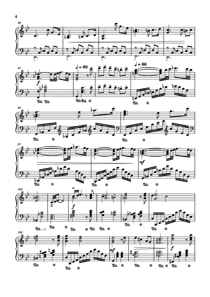 Page 4 of the piano sheet music PDF Piano - Adagio in G minor ( Albinoni) Piano by Music by Tomaso Albinoni