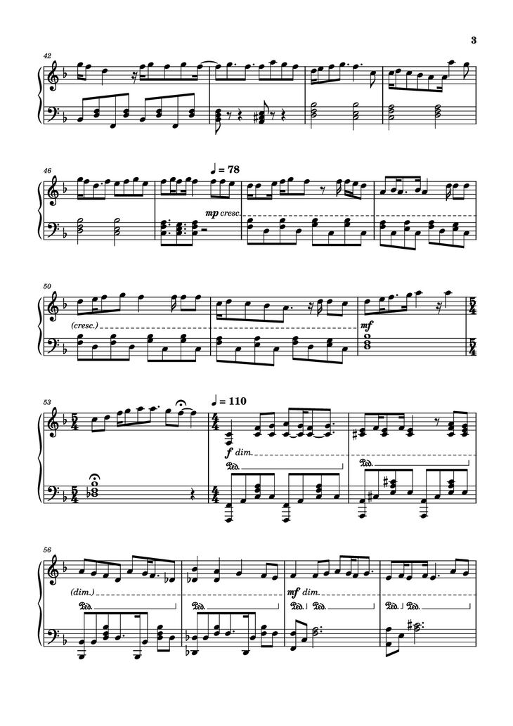 Page 3 of the piano sheet music PDF Piano - sweet hibiscus tea Piano by Penelope Scott