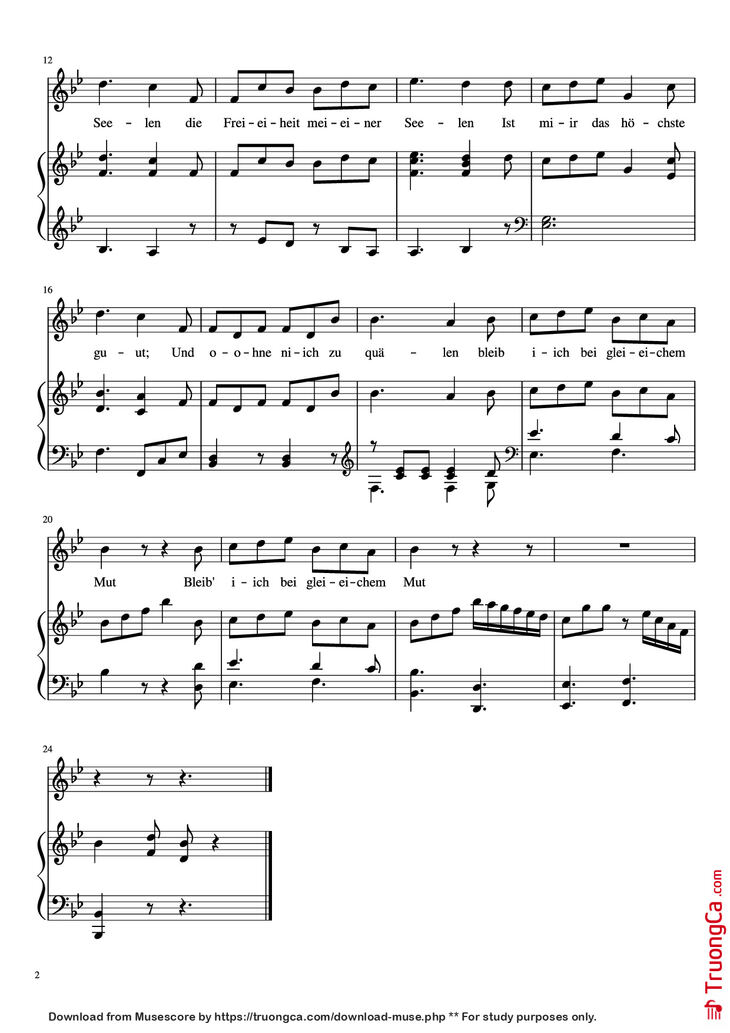 Page 2 of the piano sheet music PDF Piano - Die LandLUst Piano by J.HAYDN (1732-1809
