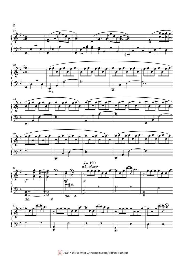 Page 2 of the piano sheet music PDF - Ask Me Why – Joe Hisaishi Piano by WaterDragon315