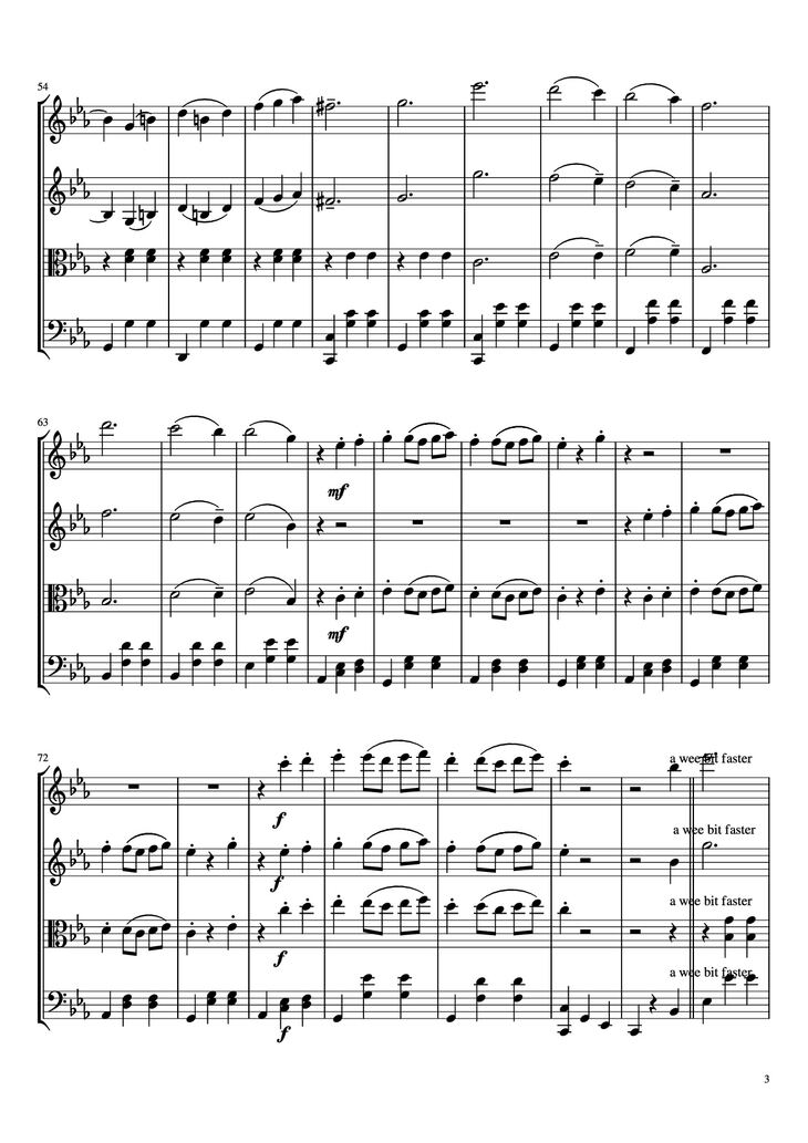 Page 3 of the piano sheet music PDF - Waltz No. 2 From Suite for Variety Orchestra Violin by Shostakovich Transcribed by C. Han